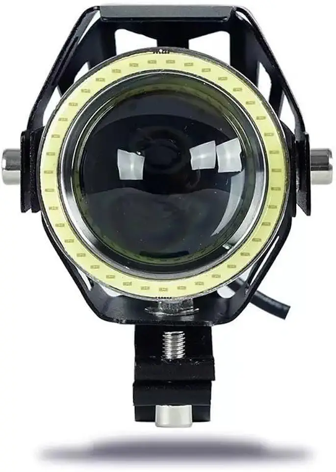 Par de Farol de Milha LED U7 Angel Eye Azul 6000K – Farol Auxiliar Universal 12V/24V Impermeável IP67 para Moto, Carro e Caminhão (Azul)