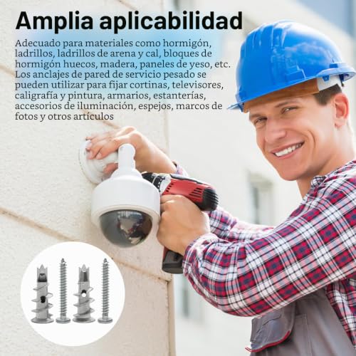 Miniatura 7 de 40 Piezas Tacos Para Pladur Con Tornillos, Tacos Pladur Gran Peso Autoperforantes Para Fijación En Placas De Yeso, Piedra, Hormigón