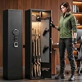[No Assembly] 5-Rifle Safe with 4-Pistol Storage, Fireproof Gun Safe for Rifles and Pistols...