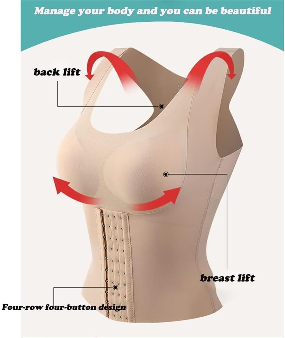 4 in 1 Waist Buttoned Bra Shapewear Belly Fat Tummy Control Camisole Slimming Body Waist Trainer Bra