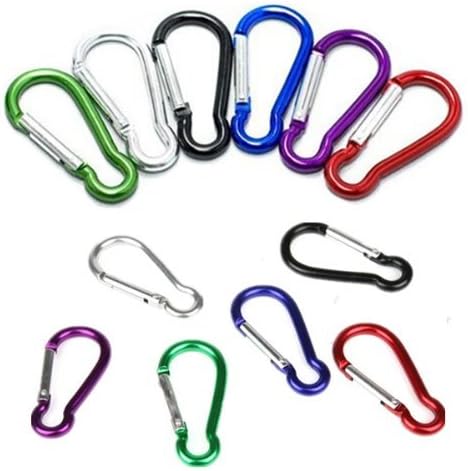 AGPtek Spring-loaded Gate Bottle Gourd Shaped Aluminum Locking Carabiner for Home, RV, Camping, Fishing, Hiking, Traveling and Keychain, 2-Inch, Assorted Colors (Set of 36)