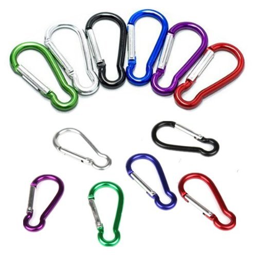 AGPtek Spring-loaded Gate Bottle Gourd Shaped Aluminum Locking Carabiner for Home, RV, Camping, Fishing, Hiking, Traveling and Keychain, 2-Inch, Assorted Colors (Set of 36)