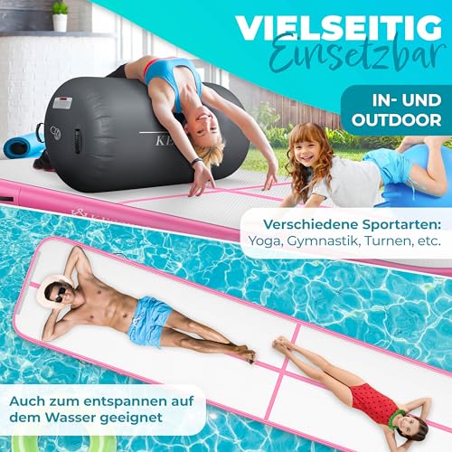 KESSER® Turnmatte Aufblasbar Airtrack 500x100x10 (Rosa) - 6