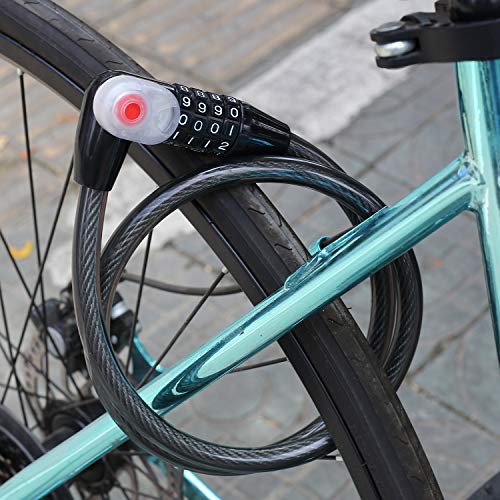 Bike Lock Bicycle Lock Chain Resettable 4 Digit Combination Anti-Theft Bike Locks Bike Motorcycle Gate Garage Fence (Black) #TOP4