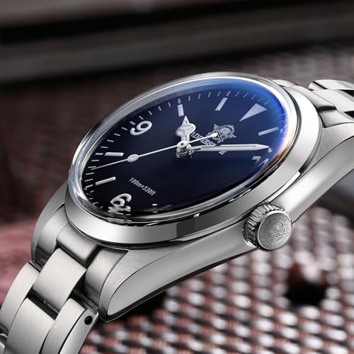 Image of ADDIESDIVE Unisex 36 MM Small Dial Quartz Analog Watch VH31 Wrist Watches Stainless Steel Sapphire Crystal Luminous Waterproof 100 M, Black Dial Steel Strap, Quartz Watch