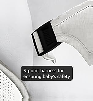 LAREX Baby Swing Infant Swing Electric Toddler Baby Rocker Portable for Newborn Boy Girl, 5 Sway Speeds with Remote Control, 10 Preset Melodies and Bluetooth, 0-6 Months Max 20 Lbs (White)