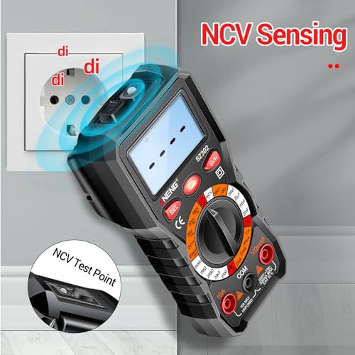 Image of ANENG Multimeter with Backlit LCD,Ohm Volt Amp Meter,Non Contact Voltage Tester Measures DC AC Voltage,Current,NCV,Resistance,Capacitance,Diodes,Flashlight Electric Tools for Automotive Battery Test