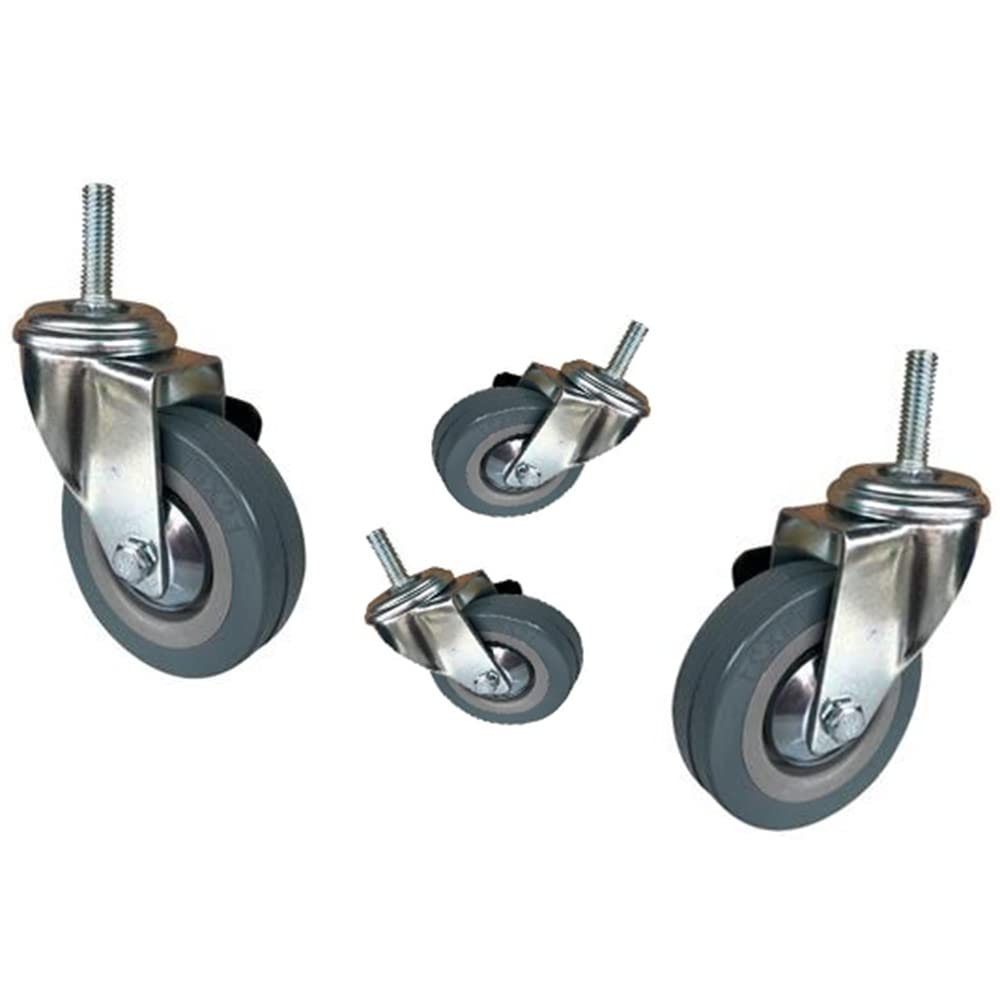 GYEQXKT Heavy-Duty Wheels M10/M12 - Swivel Casters with Brakes - Industrial Transport Cart Wheels (4 Without Brakes 100mm M10) -& Reliable for Heavy Loads
