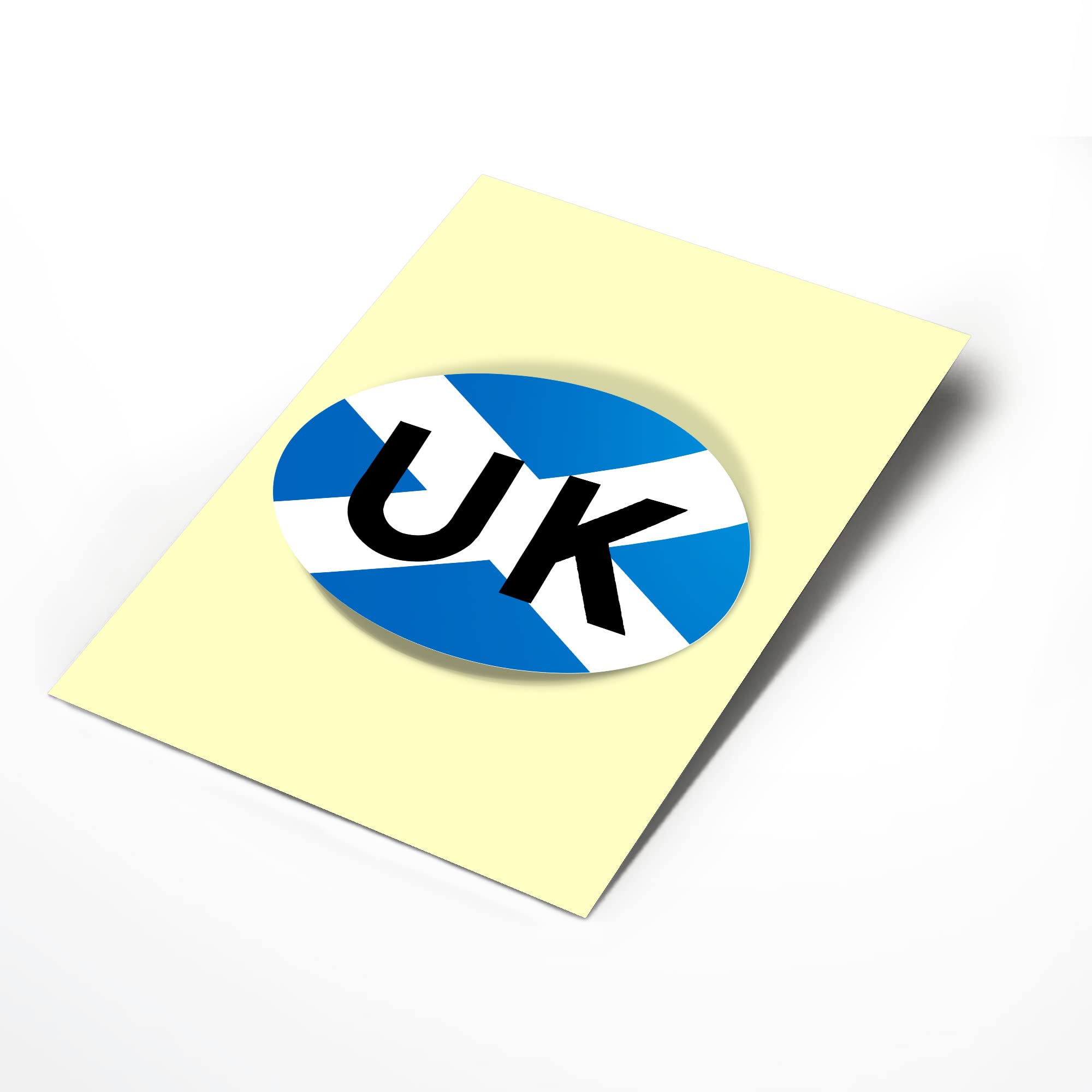 BWW Print - Scotland Flag UK Oval Bumper Sticker for Travel Abroad