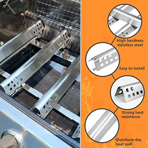 Hisencn Grill Replacement Parts For Charbroil Performance 5 Burner 463347519, 463347518, 463347017, 463673017, 463376018P2 Liquid Propane, Grill Burner, Heat Plate Tent Shield, Carryover Tube #TOP3