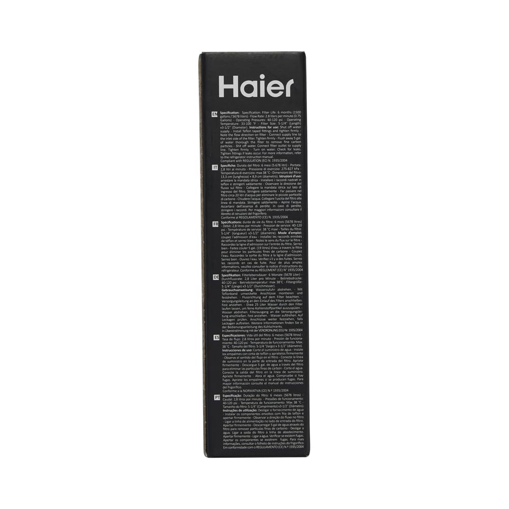 Haier – Wasserfilter für Kühlschränke, besserer Geschmack, immer frisches Wasser, kompatibel mit ausgewählten Haier French-Door-Kühlschränken, austauschbar, HAWFILT41