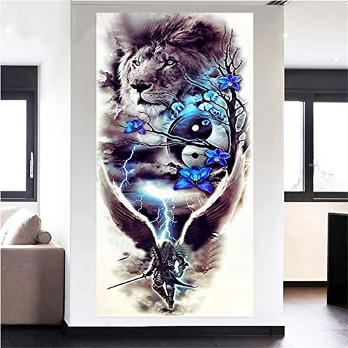 Tableau maison diamant tigre de foudre déco salon moderne