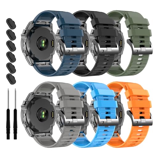 Image of Silicone Band for Garmin Enduro 3 2 /Fenix 8 pro /tactix 8 AMOLED 51mm /Fenix 7X /6X pro sapphire solar /5X plus, 26mm Quickfit Sprot Watch Strap Replacement for Descent Mk2i /3i /epix Pro /quatix 8 51mm