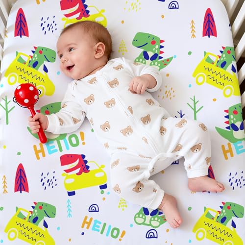 Image of UOMNY Crib Sheet,Boys Girls Crib Sheets Baby Sheet for Standard Crib and Toddler Mattresses Nursery Bedding Sheet Crib Mattress Sheets for Boys and Girls 1 Pack Toddler Sheet