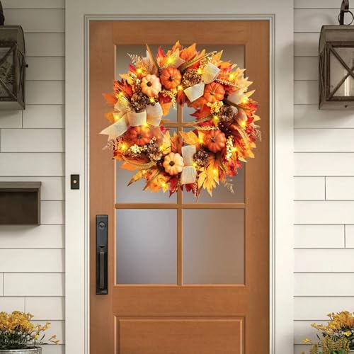 Guirlande d'automne robuste de 45 cm intérieur et extérieur