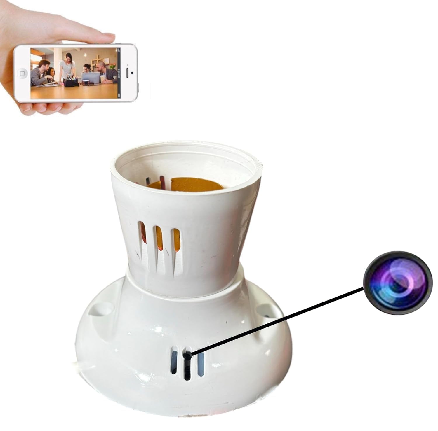 WiFi 1080P Spy Bulb Holder Camera Hidden Socket Camera Mini Security Secret Nanny Cam with Live Audio & Video Recording-image-13