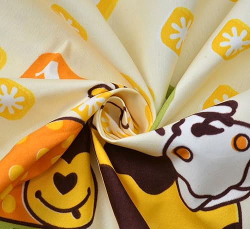 Image of Vram Premium Heavy Cotton Flat Bedsheets with 2 King Size Pillow Covers || Double Bed 350 TC || 90 x 100 Inch King Size Flat || :- Animal Girafe