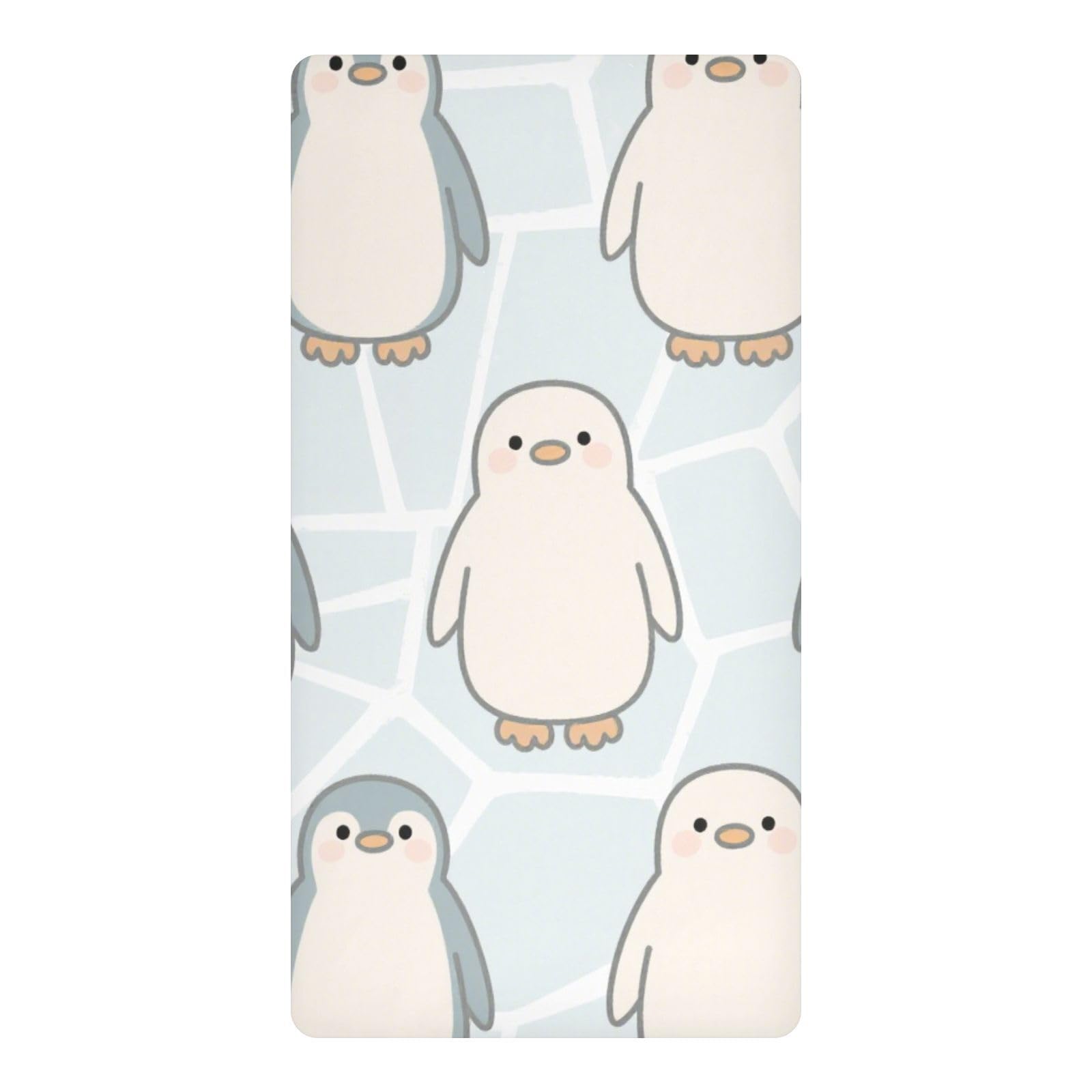 Parure de lit imperméable pingouin vert sauge drap de lit bébé 132 x 71 cm