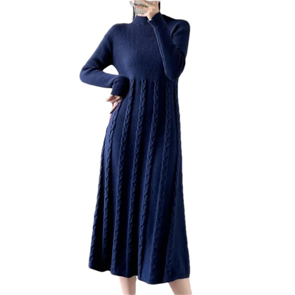 Maglione da donna per autunno inverno trapezio tinta unita drappeggiato casual caldo maglioni