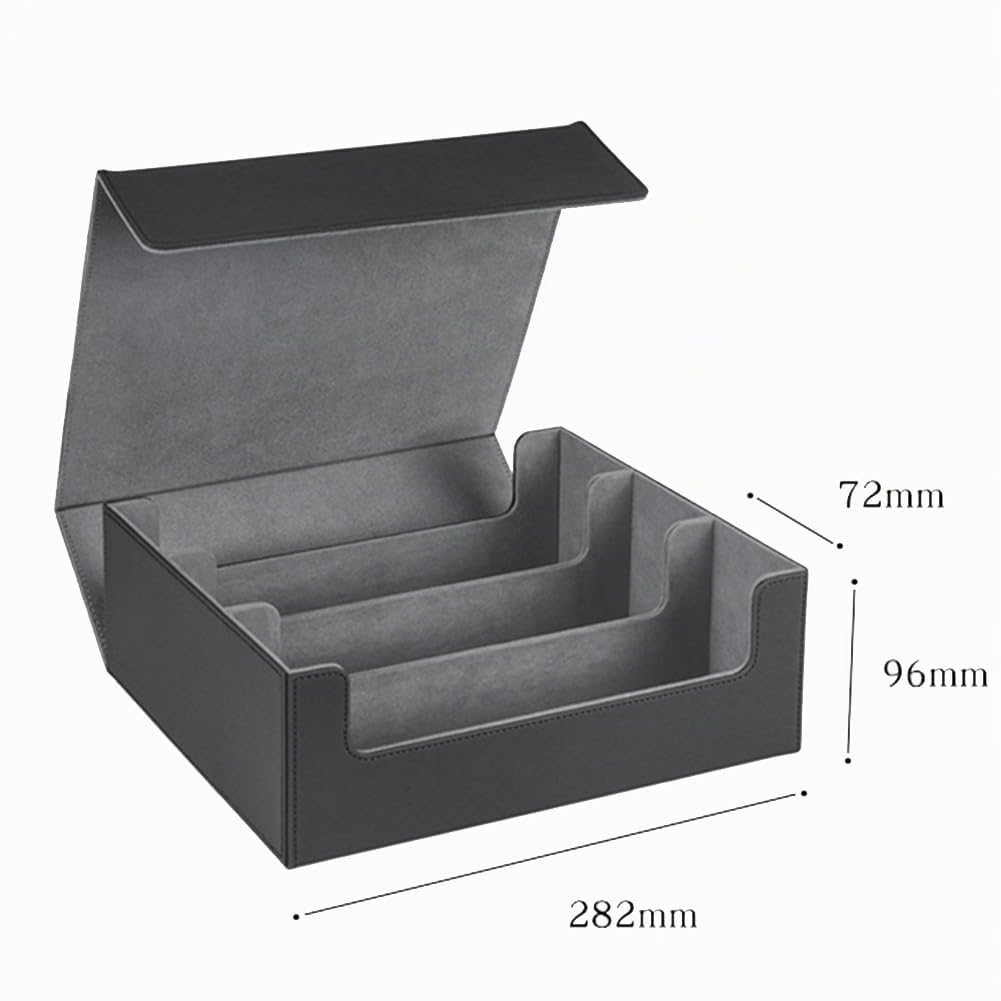 CASLE 1 boîte de rangement magnétique pour cartes à collectionner avec plus de 1800 cartes Noir + Gris
