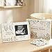 Sonogram Picture Frame, Wooden Ultrasound Picture Frames with Baby Countdown Weeks, Unique Pregnancy Gifts, Ultrasound Photo Keepsake Gifts for New Parents, Couples, First Time Mom Essentials