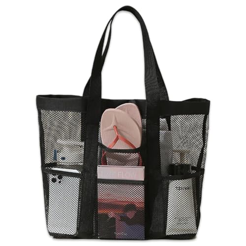 Duschtasche, Faltbare Tragbare Kulturtasche, Netztasche Strand mit Mehreren Taschen, Faltbare Leichte Mesh Duschtasche, Shopper für Frauen, für Camping Heimaufbewahrung für Toilettenartikel Kleidung