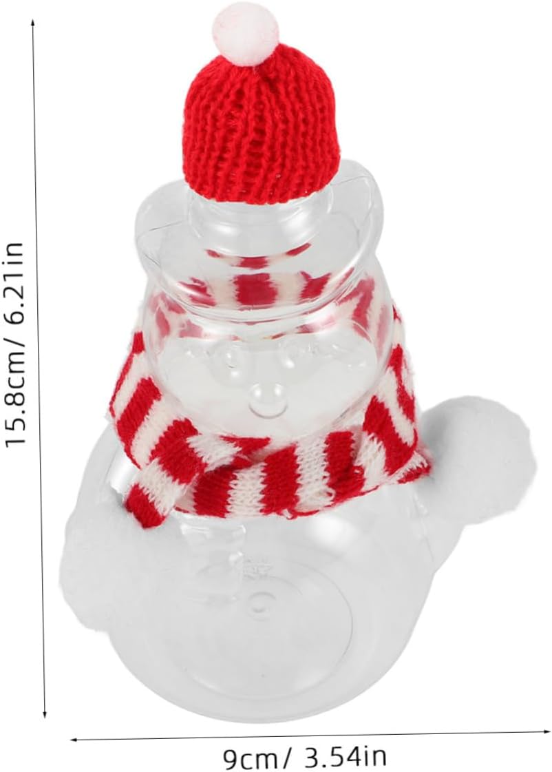 6 Sets Christmas Snowman Empty Juice Bottles with Hats and Scarves Xmas image 2