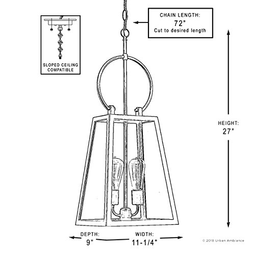 Urban Ambiance Luxury Vintage Outdoor Pendant Light, Large Size: 26.875" H X 11.25" W, With Farmhouse Style Elements, Olde Bronze Finish, Uhp1003 From The Vicenza Collection #TOP1