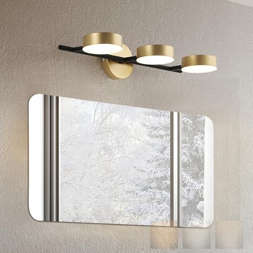 Aplique de Pared Hierro Acrílico de Lujo Dorado con Rotación de 360 Grados e Iluminación Tri-Tono