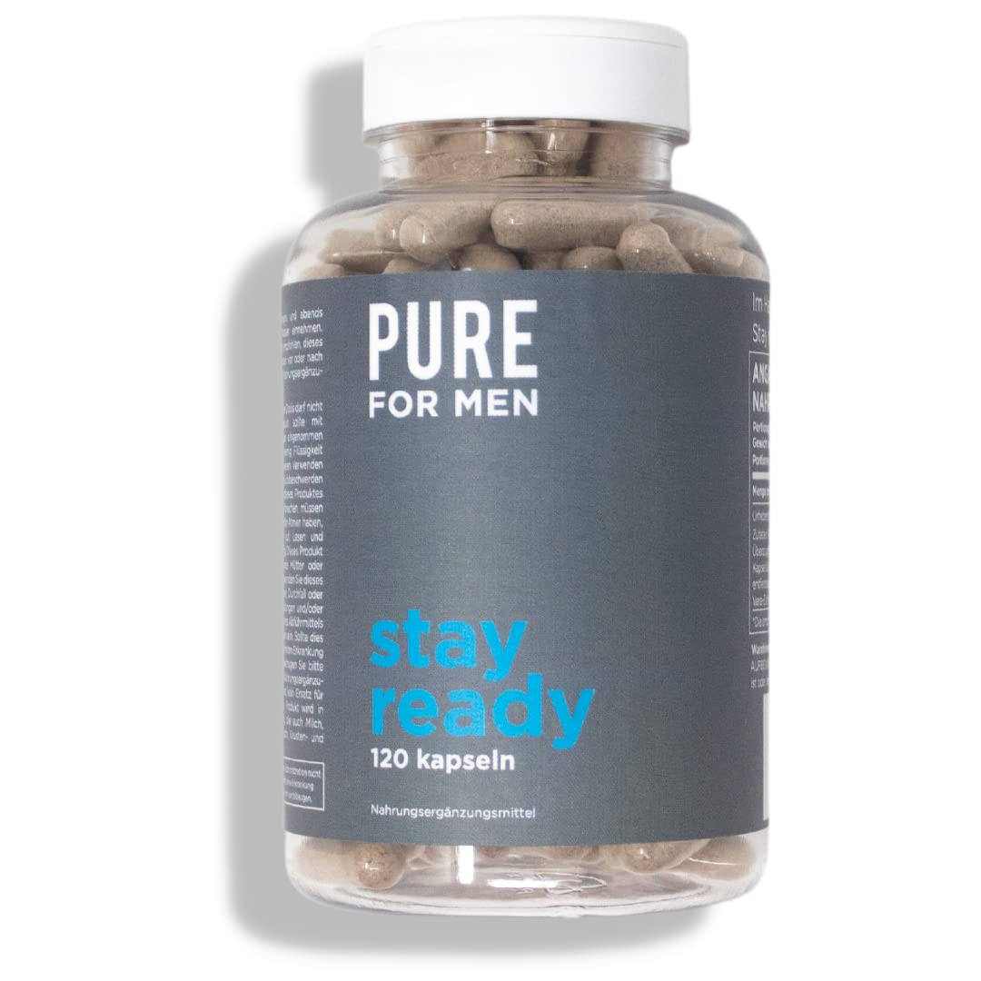 Pure for Men Original Cleanliness Stay Ready Fiber Supplement, 120 Vegan Capsules | Helps Promote Digestive Regularity | Psyllium Husk, Aloe Vera, Chia Seeds, Flaxseeds | Proprietary Formula