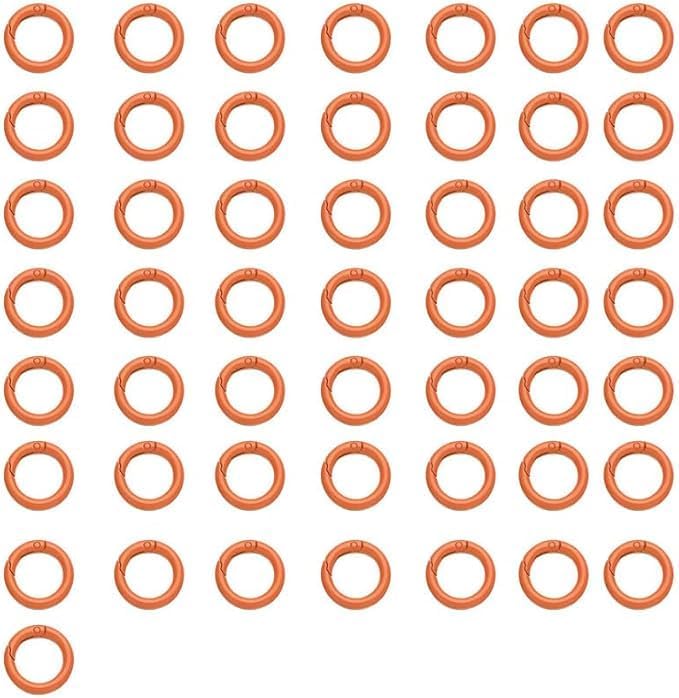 Amazon.com: 50Pcs Spring O Rings,Orange Zinc Alloy Round Carabiner Snap ...