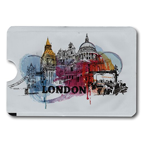 Minder® 5 Pack Designer Card RFID Blocking Anti Theft Secure Protector Sleeve Holder Wallet for Credit/Debit/ID/Oyster Cards - Prevent Fraud, Card Clash ~ As Seen On BBC (London)