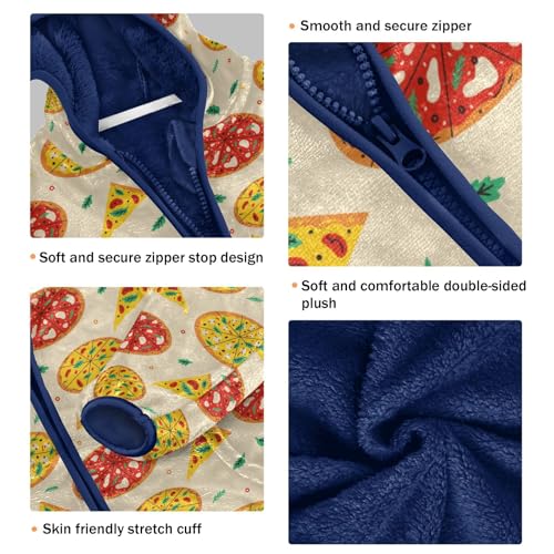 Pizza Girls Fleece Jacket Girls Fall Jacket Girls Zip Up Hoodie Girls Sherpa Jacket 2-10T3