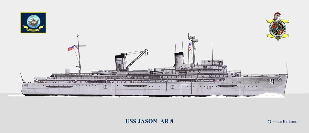 【20】米国海軍 USS Jason AR-8 工作艦ジェイソン プラーク Amazon.com: USS Jason AR 8 Print: Posters & Prints