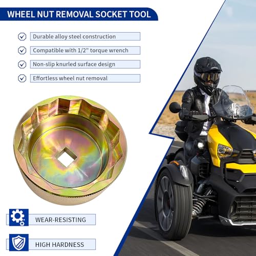 Image of Wheel Nut Removal Socket Tool for Can-Am Ryker 600 Ace 900 Ace Rally Edition ACE 900 Sport ACE OEM#529036457