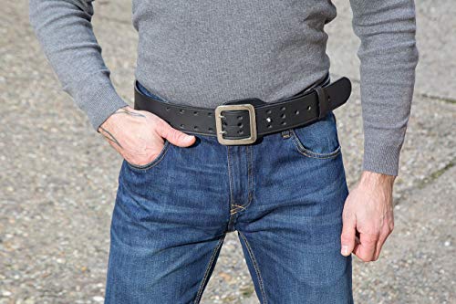 Black Leather Reinforced Leather Duty Belt 2'', Size S (29.5" - 35.4")2