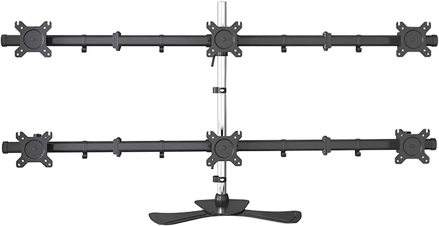 Six Monitor Mount Monitor Arm Stand for 6 Six Screens Up to 27 Inch Height Adjustable Monitor Desk