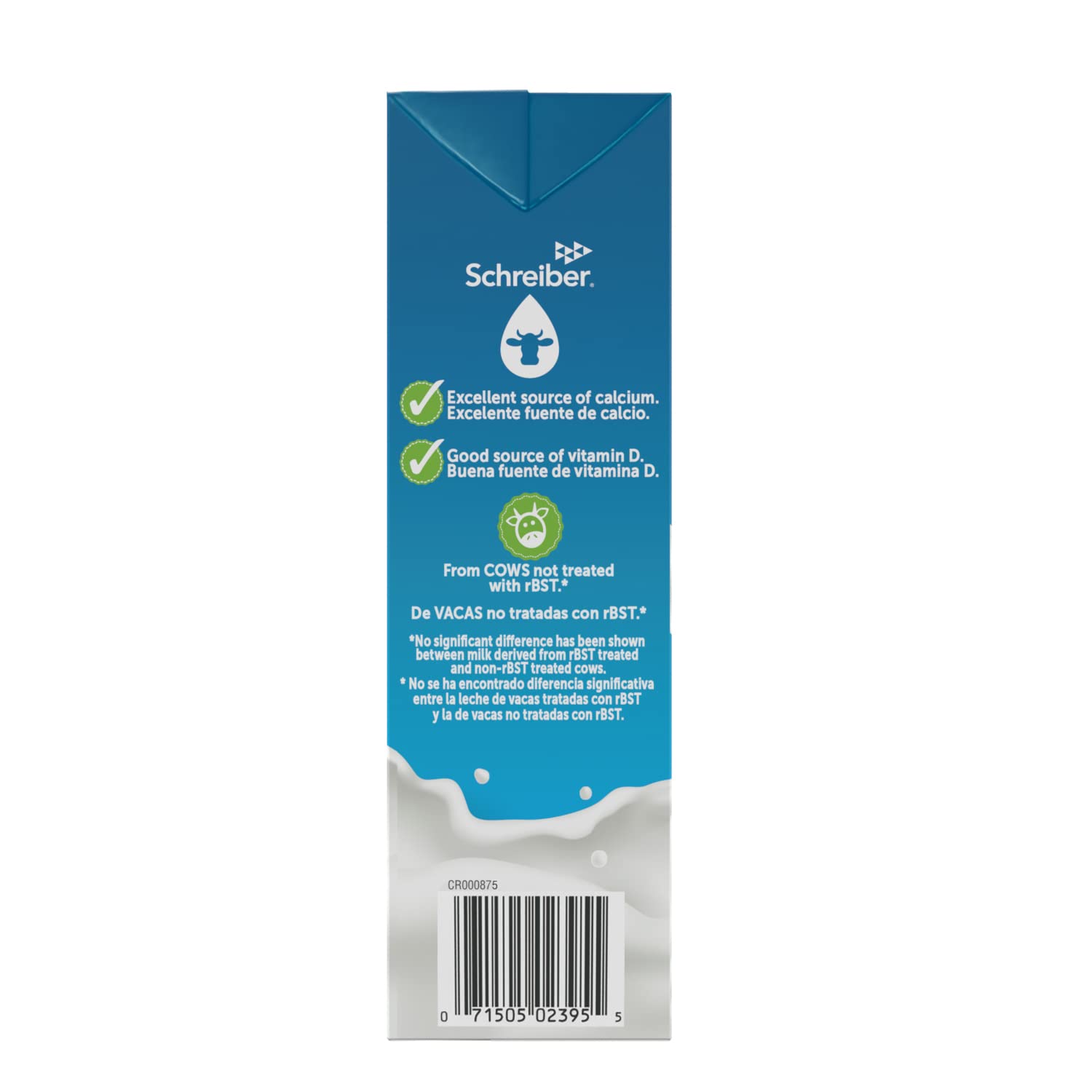 Schreiber 2% Lactose Free, Shelf Stable Milk, Low Fat with Vitamin A & D, 32 oz (6 Pack)