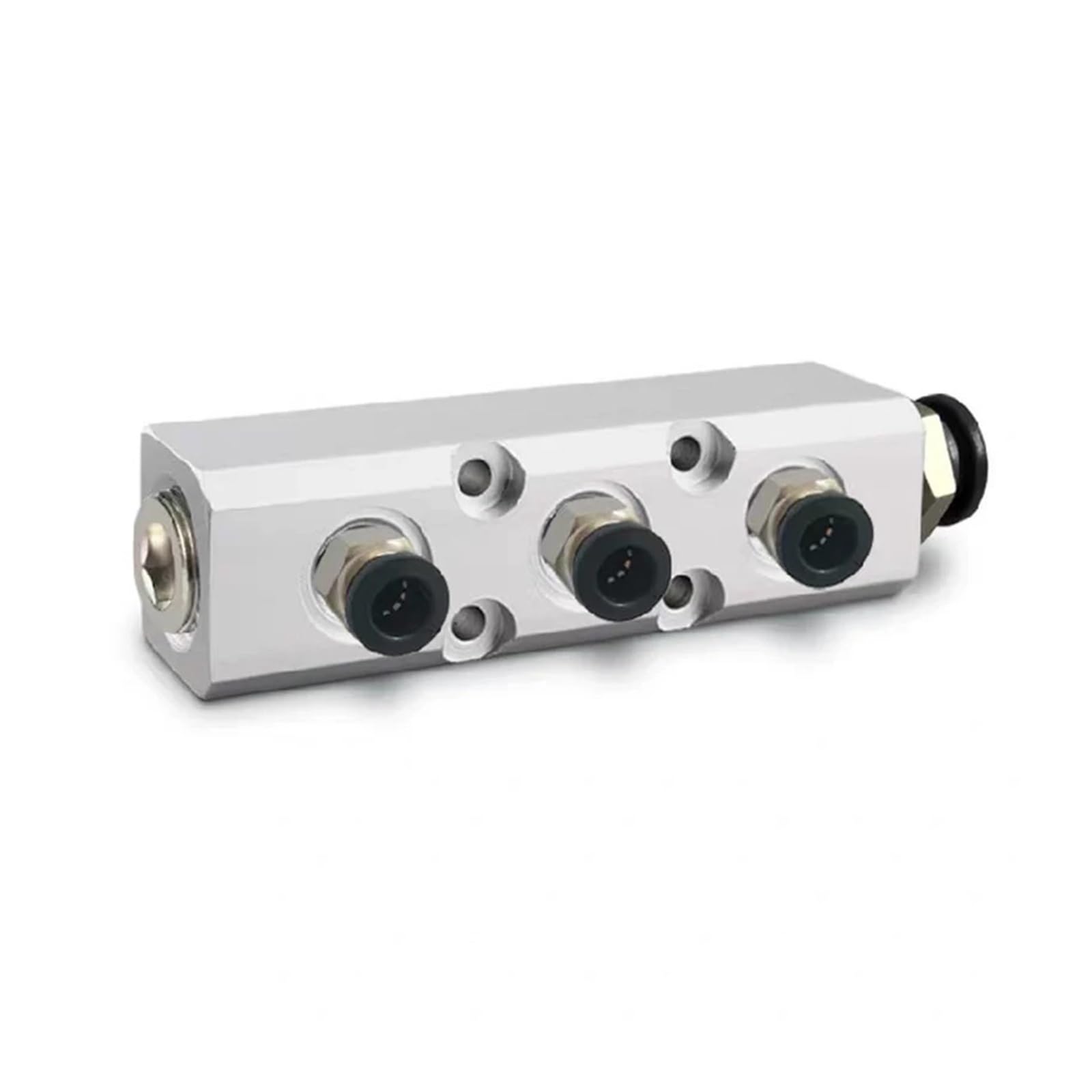 Sistema de lubricación de válvulas Divisor de aluminio, puerto de rosca pt de 1/2 ", 2, 3, 4, 5, 6, 7, 8, 9, 10 vías, conector distribuidor de colector de aire neumático 1/4(SY40 9 Way 11 Port)