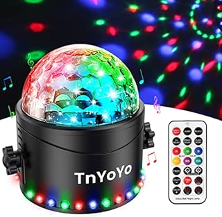 Disco Lights, TnYoYo 30LED Disco Ball with Remote, Timer and 7 RGB Colors, Sound Activated Disco Ball Lights, 360° Rotating Disco Lights for Parties, Birthday, Christmas, Bar, Car, Kids, Home