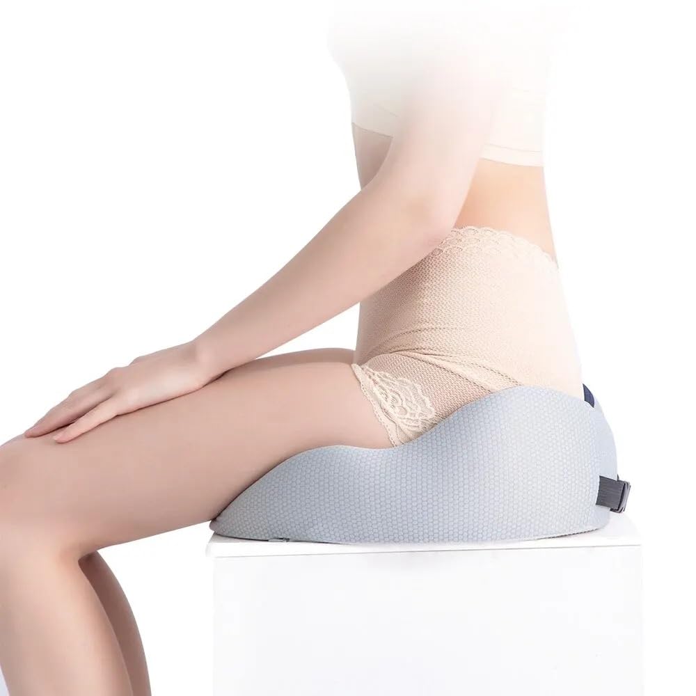 Cojin Antiescaras Cojín de Espuma viscoelástica para Asiento de Silla de Oficina, Alivio del Dolor para coxis, hemorroides, coxis, próstata, ciática, llagas pélvicas Cojín para coxis(Black)