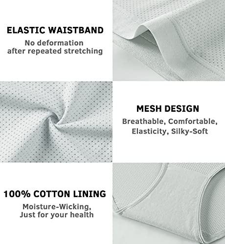 Image of Xibing Women's Breathable Underwear Stretch Bikini Panties Low Waist Mesh Hipster Panty 10-Pack