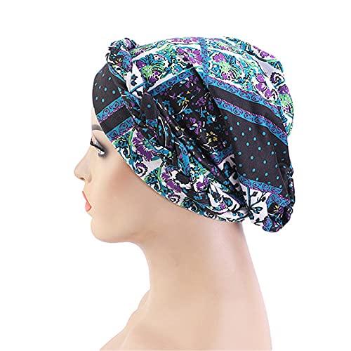 Image of Qianmome 4 Pieces Braid Knot Lady Head Scarf Hijab Bohemia Style Turban Hat Muslim Inner Hijab for Women Bandana Cap