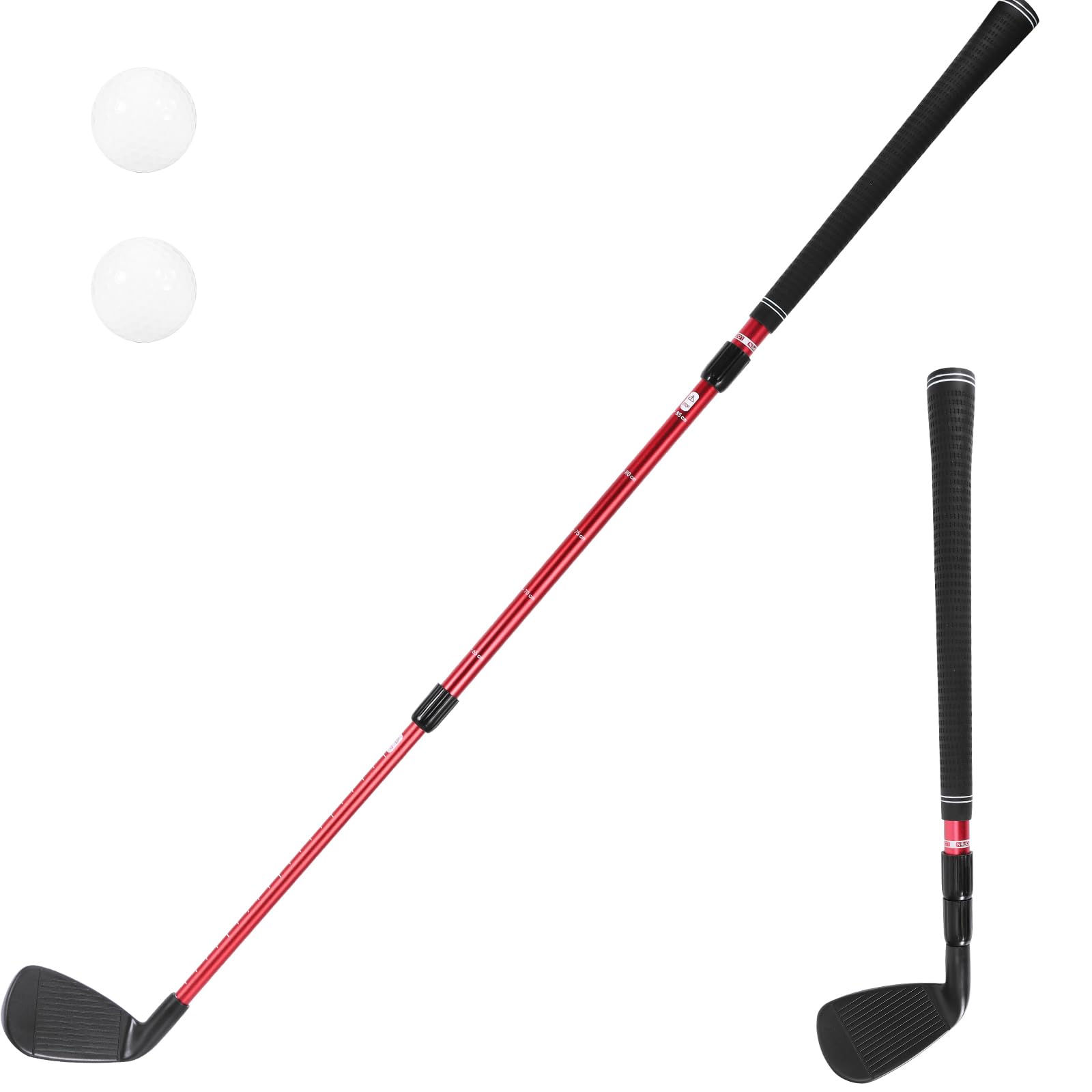 Golf Putter, Adjustable Golf Putters Set, Aluminum Alloy Shaft Unisex Mini Putter with 2 Balls, Can Be Used by Both Left and Right Hands for Children, Teenagers and Adults. (Red)