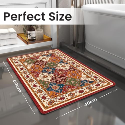 Image of MAXOSHINE PVC Bathroom Mats Anti Slip | Water Absorbent Bath Floor Mat | Quick Dry Anti Skid Bathroom Mats for Home | Door Mat for Wet Area 40x60 CM (Persian Brown)