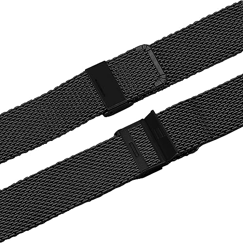 Image of ACM Watch Strap Steel Metal 20mm compatible with Compaq Q Watch Smartwatch Adjustable Belt Chain Band Black