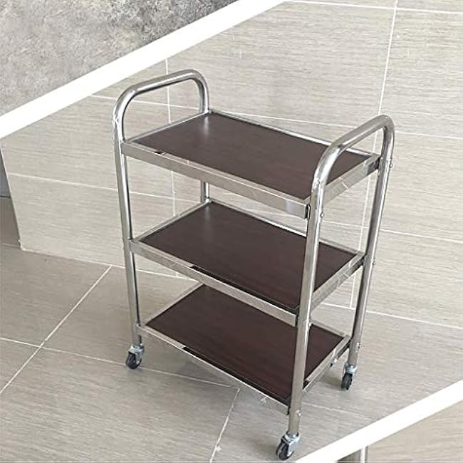 3 Layers Stainless Steel Steel Wine Cart Dining Cart Mobile Food Delivery Service Cart Hotel Trolley(-Z84hlcMn