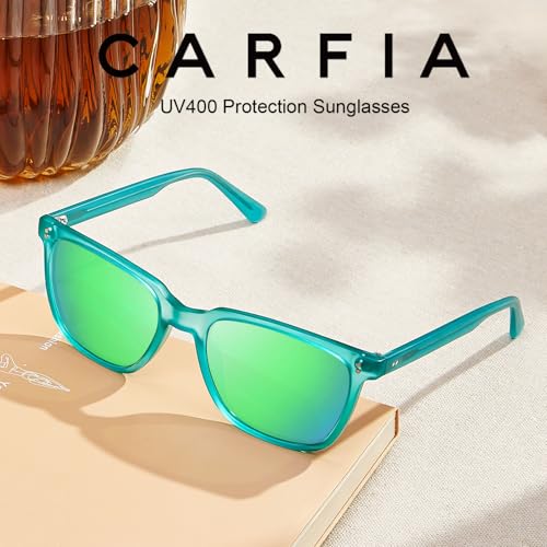 Image of CARFIA Retro Acetate Polarized Sunglasses for Men UV400 Protection Driving Outdoor Anti-Glare Sun Glasses CA5354WS