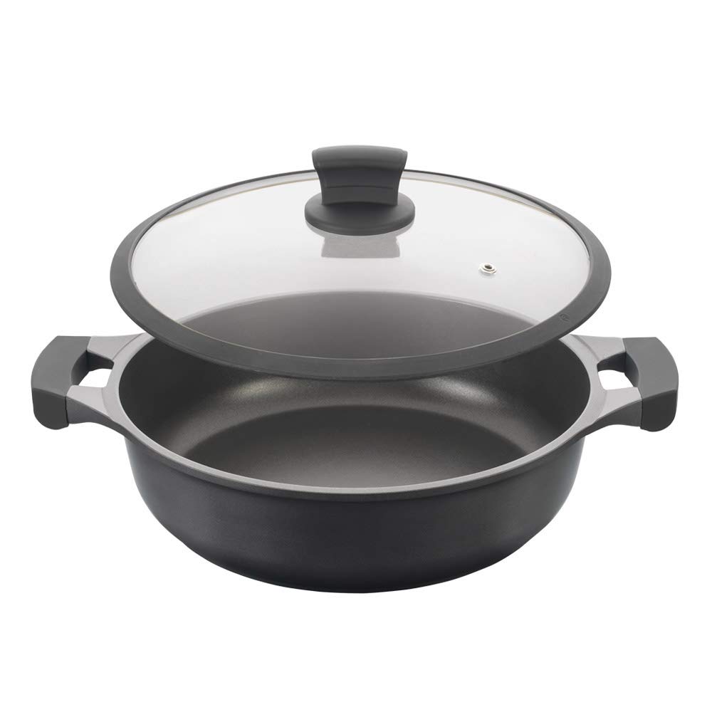 Metaltex XPERT-Cacerola Baja Aluminio Fundido, 30 cm, Antiadherente ILAG 3 Capas, Full Induction Válido para Todo Tipo de Cocinas