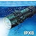 Pilipane Diving Flashlight , Bright maximum 5000LM Scuba Dive Light , IPX8 watertight Submarine Flashlight Underwater 100 Meters for Depth Cave Diving